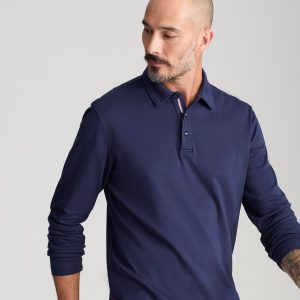 Wrinkle-Free Damaschino Long-Sleeve Polo
