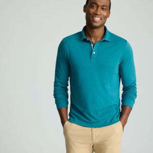 Wrinkle-Free Damaschino Long-Sleeve Polo - FINAL SALE