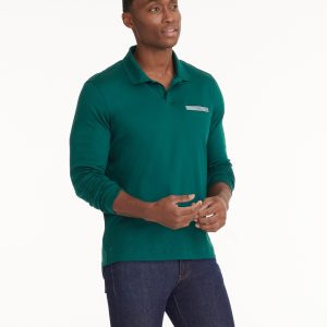 Wrinkle-Free Long-Sleeve Damaschino Polo - FINAL SALE