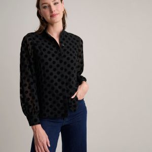 Velvet Polka Dot Gemma Shirt