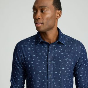 Wrinkle-Free Denim Oberton Shirt